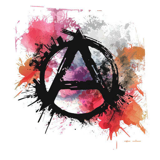 Anarchy symbol on watercolor background