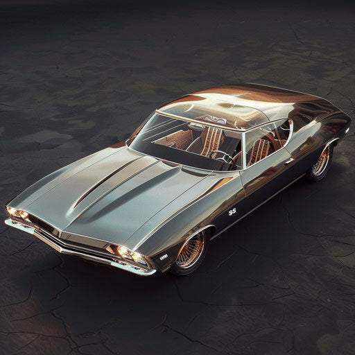 Futuristic 1969 Chevrolet Chevelle SS with transparent glass roof