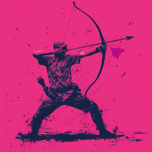 Archery clipart on bright magenta