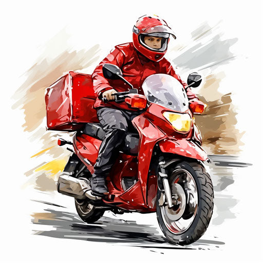 Delivery illustration in the style of oil painting