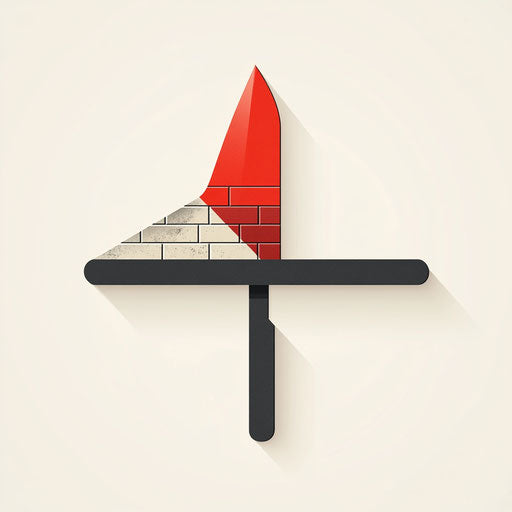 Modern construction company logo with stylized trowel