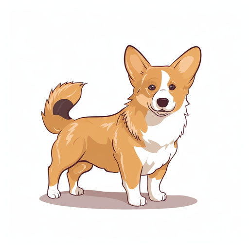 Minimalist corgi clipart on white background