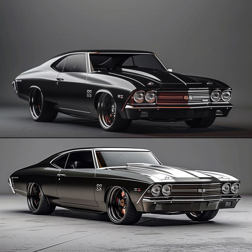 1969 Chevrolet Chevelle SS reimagined with bold front grille and sleek silhouette