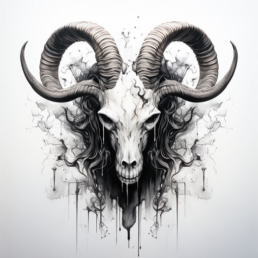 Goat head with many horns