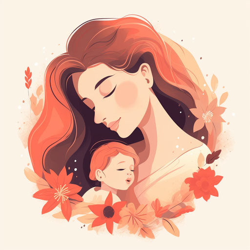 Minimalist style happy mothers day clipart on white background