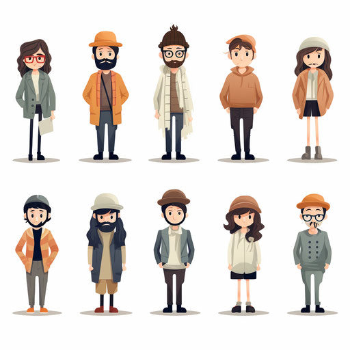 Minimalist character clipart on white background