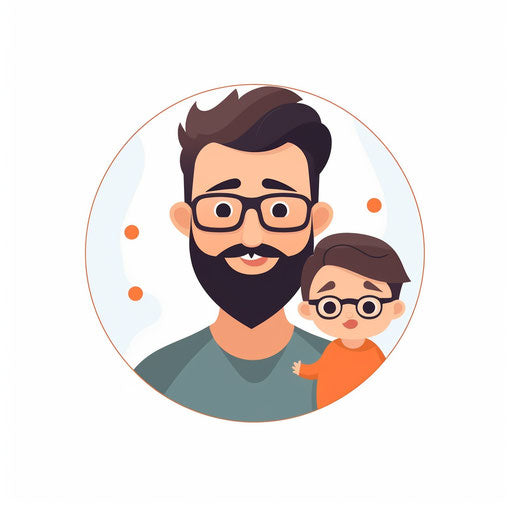 Dad clipart in minimalist style, on white background