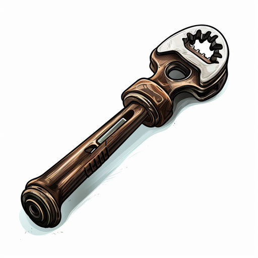 Wrench clipart in the style of Chiaroscuro Art, on white background