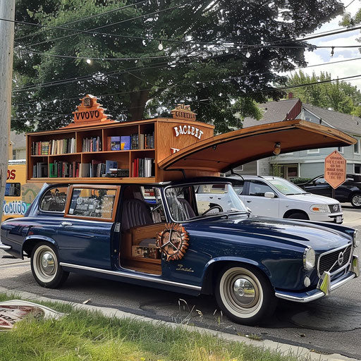Volvo transformed into mobile library at community event