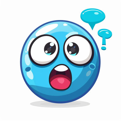 Cute blue ball with big mouth and eyes, game avatar icon