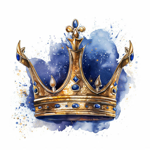 Vector crown in the style of Oil painting on white background