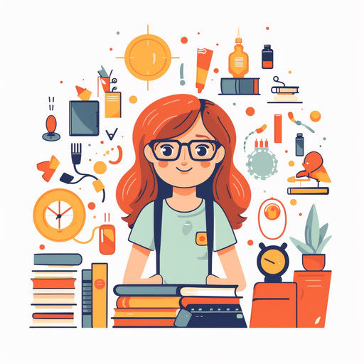 Minimalist style learning clipart on a white background