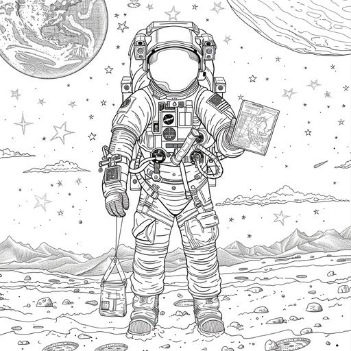 Astronaut with a map of the stars