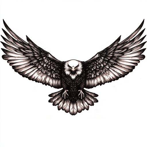 Beautiful clipart style flat tattoo of an eagle on the chest