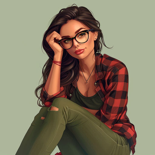 Character clipart with colorful realistic background