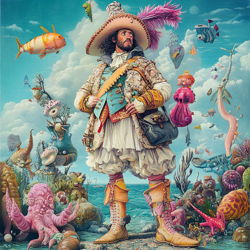 Vibrant Christopher Columbus Caricature for Art Education