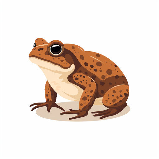 Minimalist frog illustration on white background