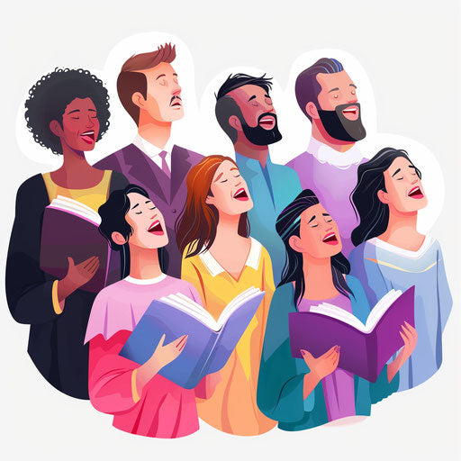 Realistic choir illustration on flat white background