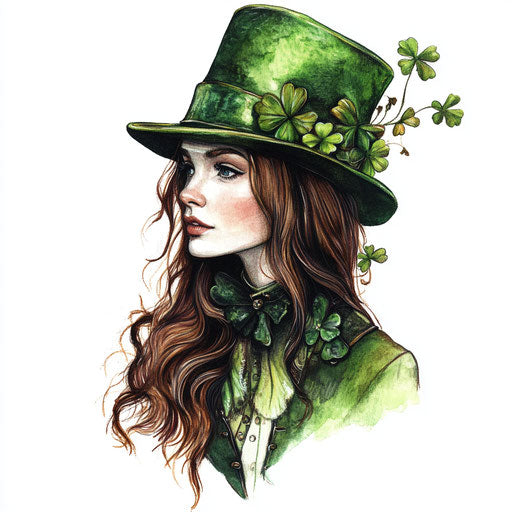 St. Patrick's Day hat, clipart on white background