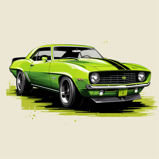 Bright Green Chevrolet Camaro Classic Car