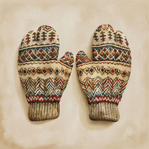 Mittens clipart in lifelike quality on a flat beige background