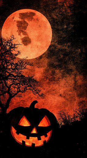 Halloween Lanterns in the Dark Night