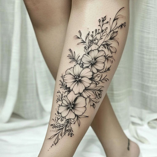Lower Leg Tattoos For Females Tattoo Vector Collection