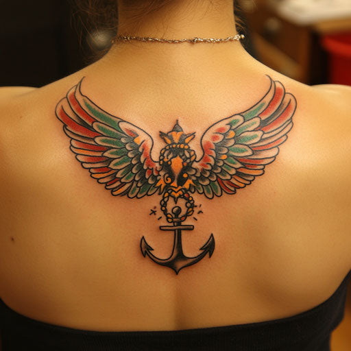 Radiant Wings Tattoo On Back Tattoo Art Set