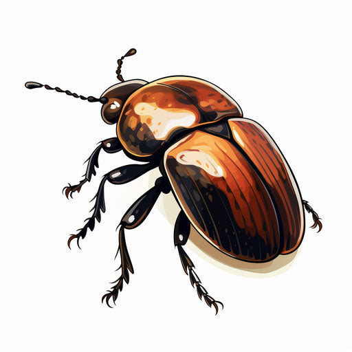 Beetle clipart in the style of Chiaroscuro Art, on a white background