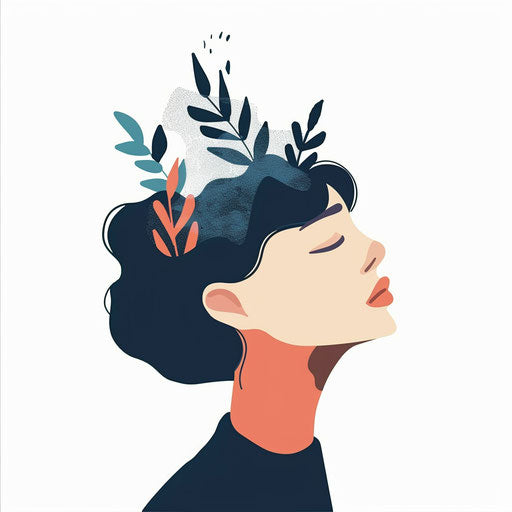 Realistic mental health clipart on flat white background