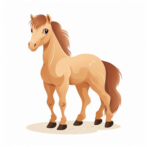 Minimalist style pony clipart on white background