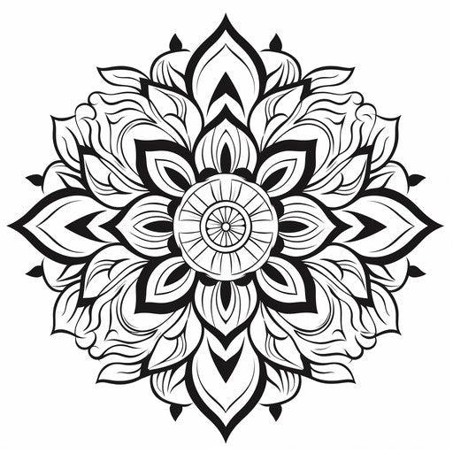 Black and white mandala: indian motifs, cultural symbolism