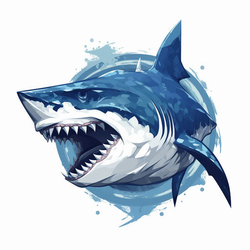 Ancient fish icon in shape of shark head