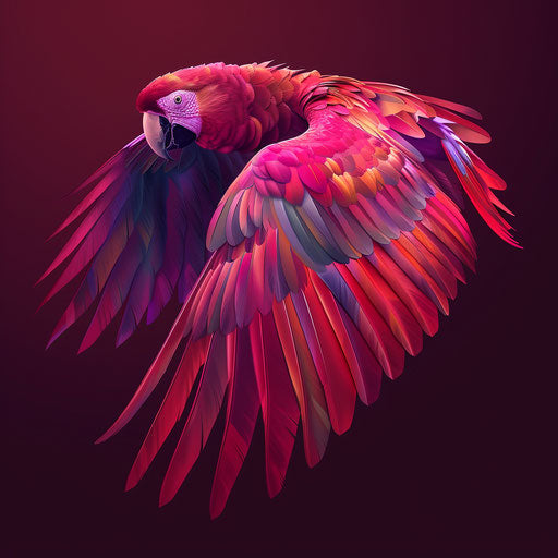 Realistic art clipart on rich burgundy background