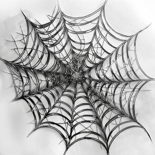 Spider web tattoo with Celtic knotwork on white background