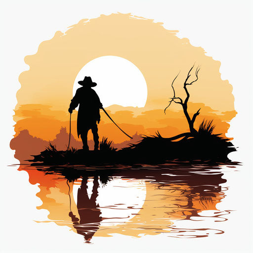 Silhouette clipart in the style of Oil painting