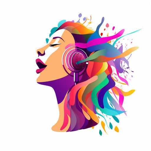 Minimalist style voice clipart on white background