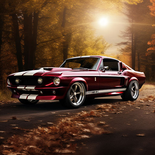 Classic Burgundy Ford Mustang GT Shelby