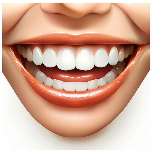 Realistic smile clipart on flat white background