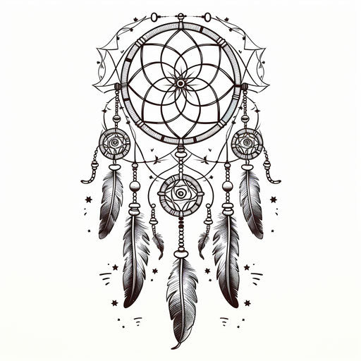 Dreams on a dream catcher isolated with white background