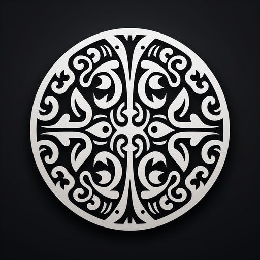 Black and white tribal tattoo design, Cambodian art style