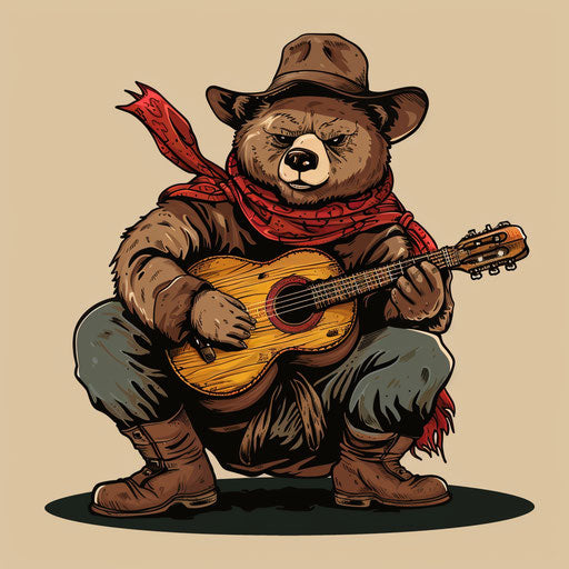 Russian mafia bear playing balalaika