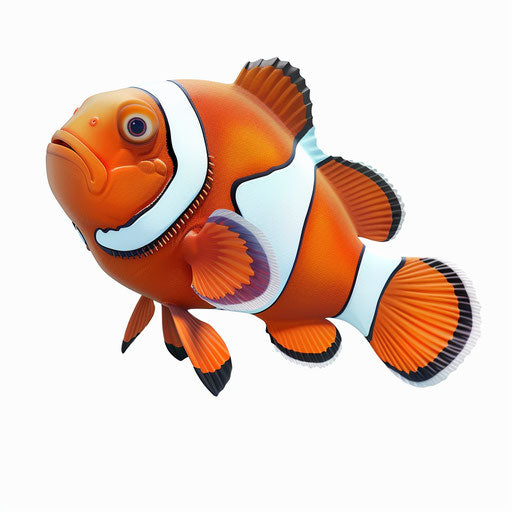 Clownfish clipart in a photo realistic style on white bg