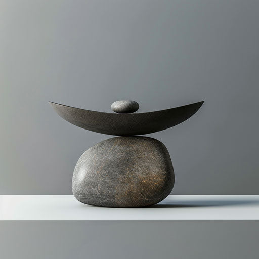 Realistic balance clipart on flat slate grey background