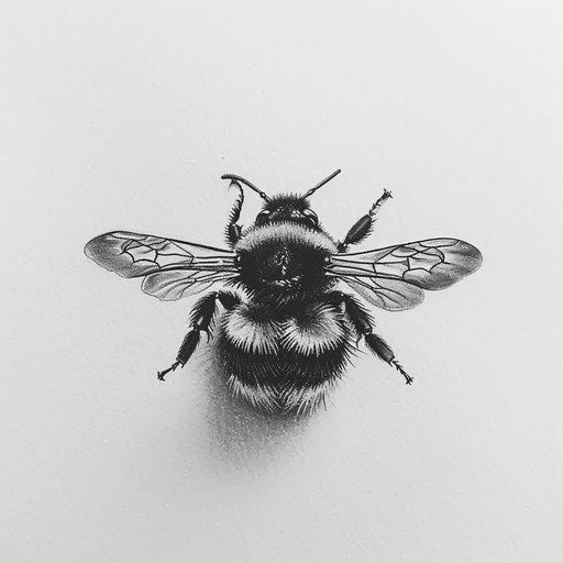 Tiny delicate bumble bee tattoo design, perfect for a subtle look