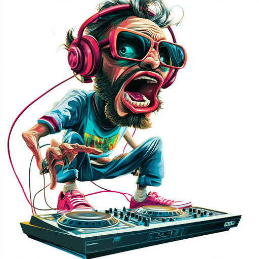 Playful Dj Caricature Clipart Perfect for Crafting