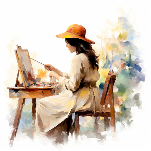 Artist clipart in the style of Impressionistic Art