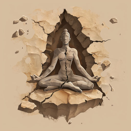 Nostalgic tattoo sketch of an ancient yoga posture carved in stone