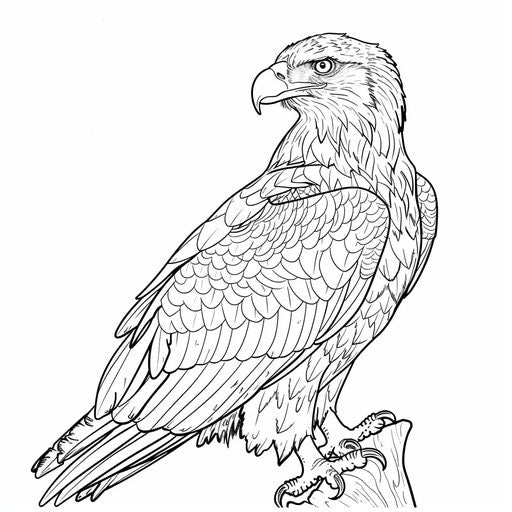 Simple and bold eagle outline for children to color