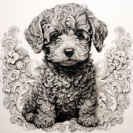 Stylish poodle on white background